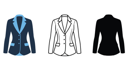 Three different business jackets on a white background