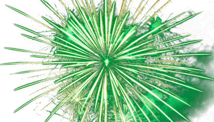 green firework isolated on transparent background, png