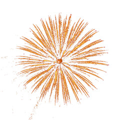golden firework isolated on transparent background, png