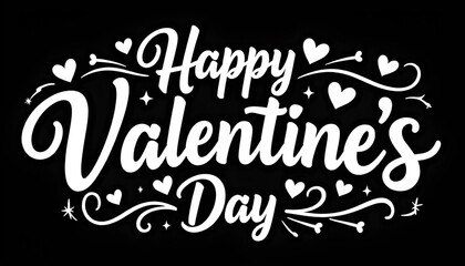 Happy Valentines Day Wishes with Hearts and Decorative Elements high quality