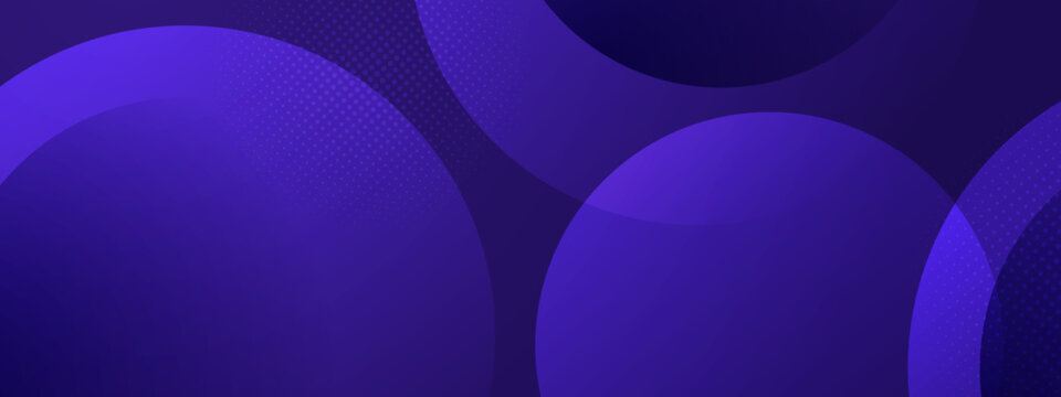 Deep purple background with dark layered circles and subtle halftone textures for a professional look