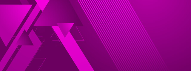 Stylish magenta and purple background with overlapping triangles and striped diagonal elements