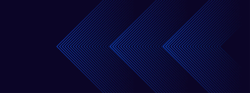 Minimalist dark blue background with thin neon blue lines forming arrow patterns
