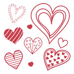 Valentine S Day Minimal Heart Icon Set  Flat Vecto Vector Icon Illustration
