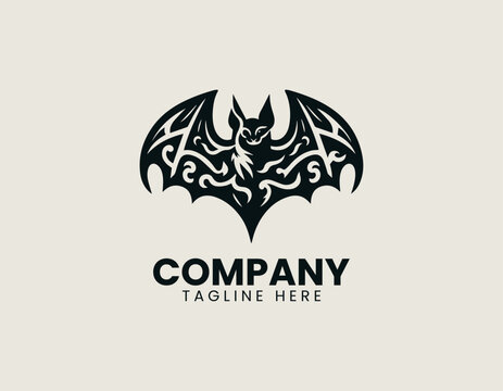 East Asian bat black vector logo illustrator