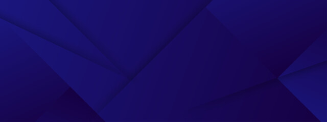 Fototapeta premium Dark abstract background featuring deep navy blue overlapping triangles and paper cut style
