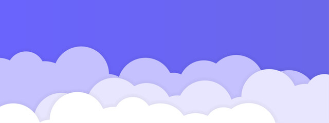 Atmospheric abstract background with layered soft purple clouds and a deep violet sky