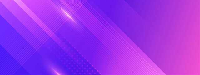 Fototapeta premium Modern abstract background with glowing diagonal lines and dots in purple and pink gradients