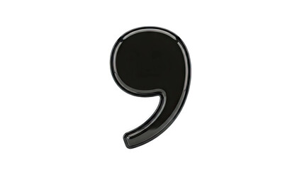 Naklejka premium Glossy Black Comma Symbol