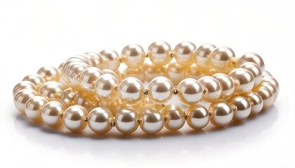 Elegant Pearl Bracelets - A Timeless Jewelry Collection on White.