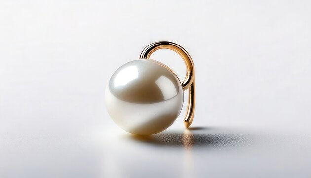 Elegant Pearl Earring on White Background - A Timeless Jewelry Piece.