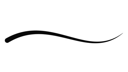 Simple black curved line on white background