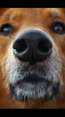 Close-up of Dog's Nose and Muzzle in High-Detail Photography for Pet-Themed Designs