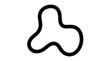 Obraz premium Simple black outline shape on white background