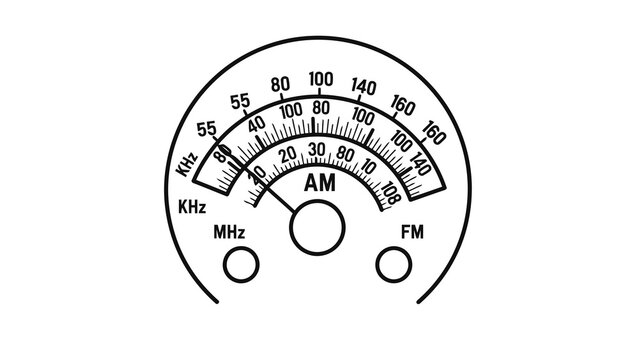 Radio frequency dial with am and fm settings
