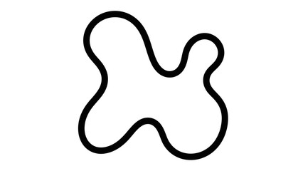 Obraz premium Simple black outline of a irregular shape on white background