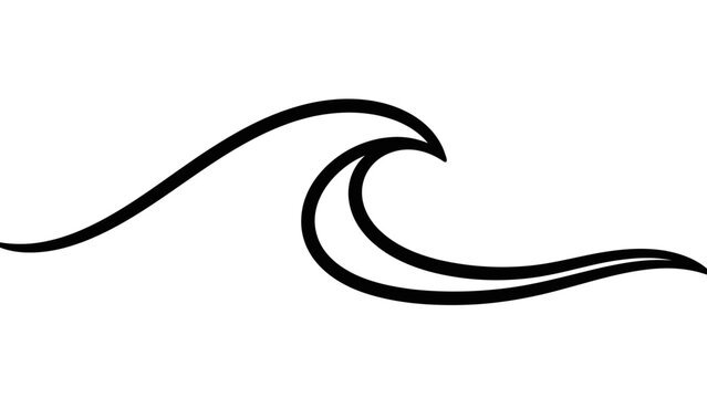 Simple black wave icon on white background