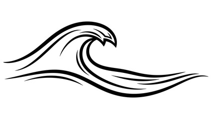 Big wave illustration on white background