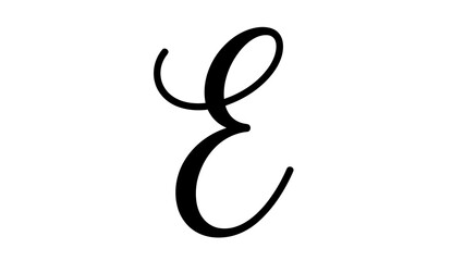 Obraz premium Elegant black calligraphy letter e on white background