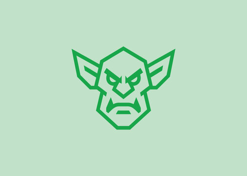 Angry goblin logo for gaming, fantasy, or bold character branding.