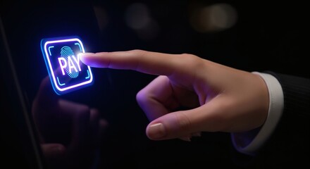 Secure mobile payment transaction using fingerprint biometric authentication on digital screen button