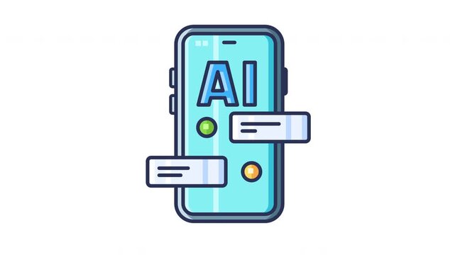 AI Chat Animated Icon. Seamless Looping