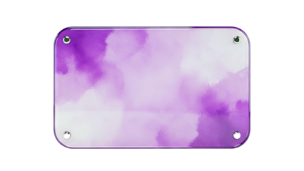 Purple Watercolor Glass Sign with Silver Rivets