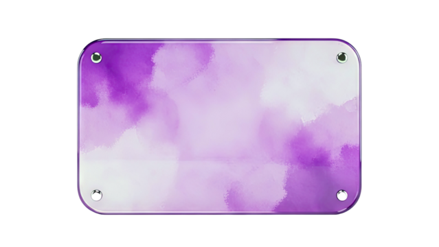 Purple Watercolor Glass Sign with Silver Rivets - Powered by Adobe