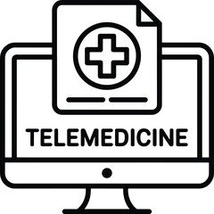 Fototapeta premium Telemedicine online medical consultation concept outline