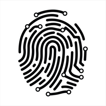 Technology Icon Black and White Vector fingure print