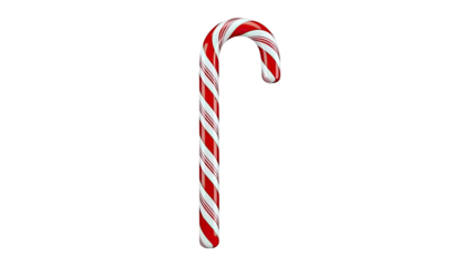 Single Candy Cane with Red and White Stripes