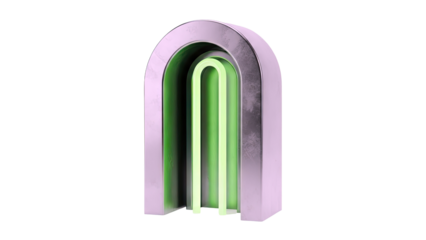 Futuristic Archway with Green Neon Glow