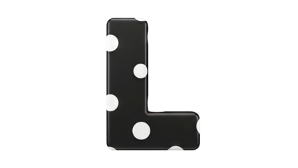 Black and White Polka Dot Letter L