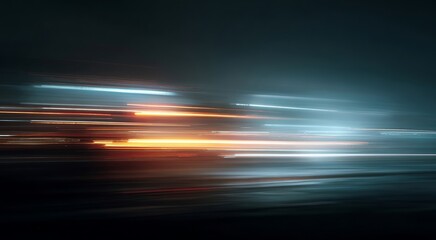 Abstract Light Trail: A dynamic composition of light streaks that embody the speed and motion, featuring vibrant hues creating a sense of energy and fluidity.