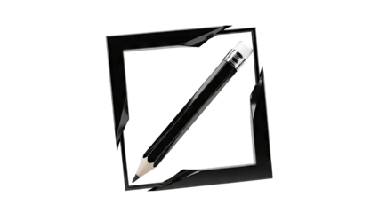 Black Pencil and Abstract Frame