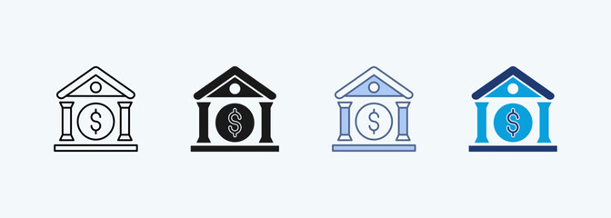 Financial sector multiple style icon collection