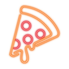 Bright Neon Pizza Slice
