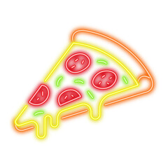 Neon Yellow Pizza Slice