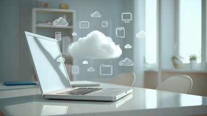 最新のテクノロジーを活用した次世代ビジネスイメージとデータ管理のコンセプト素材