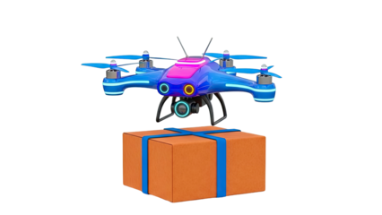 Drone delivering a package