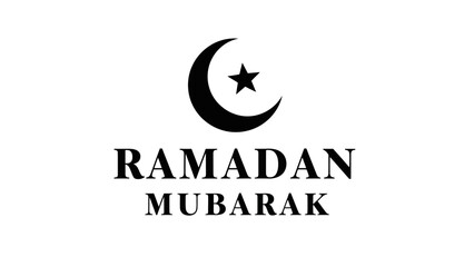 Ramadan Mubarak crescent moon and star Islamic greeting for the holy month of fasting celebration