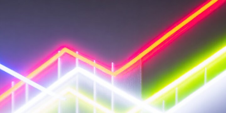 Glowing Finance Candlestick Chart with Rising Neon Lines Representing Cryptocurrency Movement and Blockchain Technology Trends for Digital Trading Backgrounds - Powered by Adobe