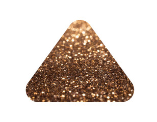 bronze glitter triangle isolated on white background