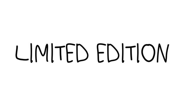 limited edition typing animation on white background video