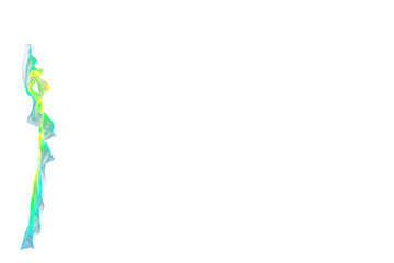 Obraz premium Vertical Aqua Ribbon Overlays – Slim Column of Turquoise and Yellow Light Trails Along Edge for Minimal Framed Backgrounds, Borders and Modern Graphic Design