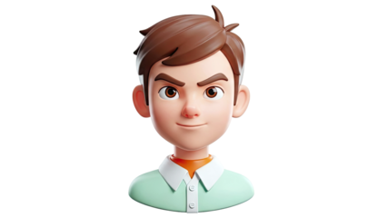 3D Cartoon Boy Character Bust