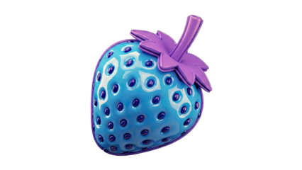 Blue Strawberry 3D Rendering