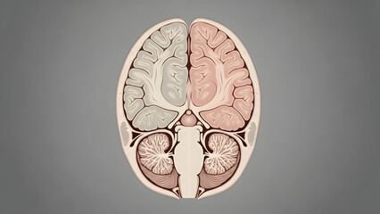 Human Brain Anatomy Illustration Cross Section.