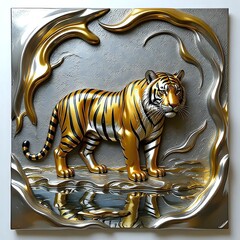 Fototapeta premium Tiger on white background