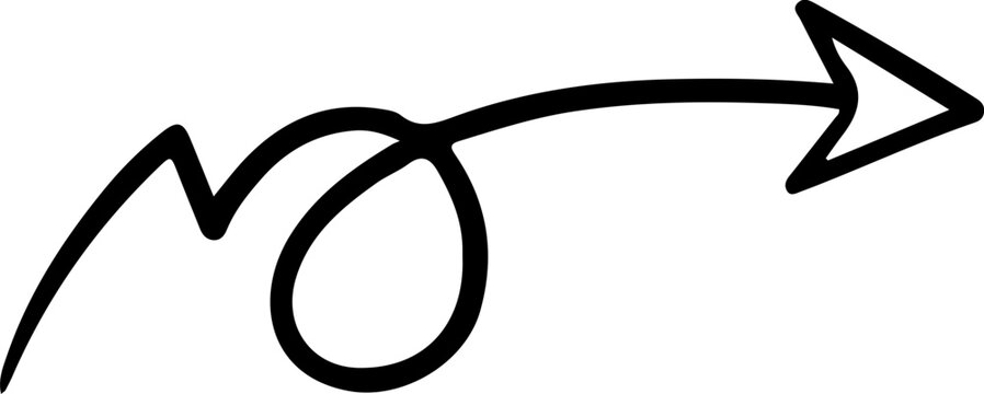 Hand Drawn Curly Arrow